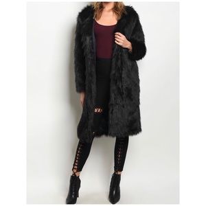 ❄️BLACK LONG TEDDY BEAR FUR COAT